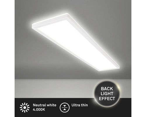 Rechteckige Deckenleuchte mit neutralweissem Licht und Hintergrundbeleuchtung