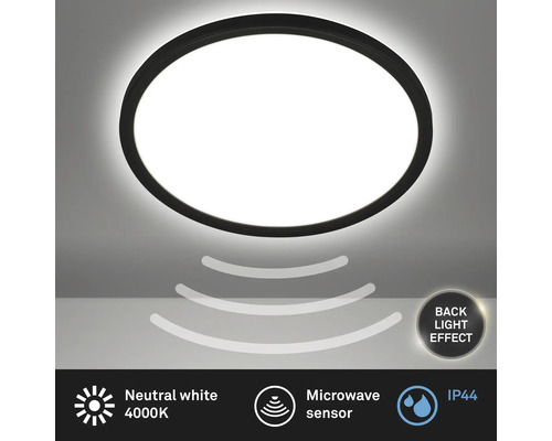 Runde Deckenleuchte mit Mikrowellensensor und Schutzart IP44