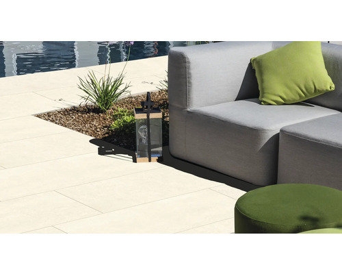 Feinsteinzeug Terrassenplatte Portland Ice 60 x 90 x 2 cm rektifizierte Kante