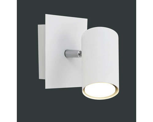 Weiße Wandleuchte mit zylindrischem Lampenkopf