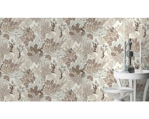 Tapete mit floralem Muster im Wohnraum