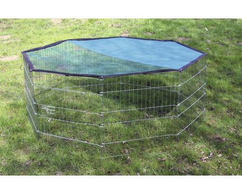 Freilaufgehege für Kleintiere mit Netzabdeckung im Garten