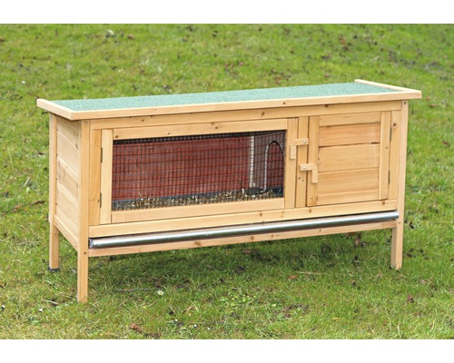 Kaninchenstall aus Holz mit Gittertür