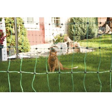 Netz für Katzen, kleine Hunde, Hasen 25 m, 9 Pfähle elektrifizierbar grün