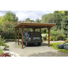 Einzelcarport SKAN HOLZ Spessart inkl. Pfostenanker 355 x 604 cm nussbaum