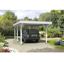Einzelcarport SKAN HOLZ Spessart inkl. Pfostenanker 355 x 604 cm weiß