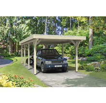 Einzelcarport SKAN HOLZ Spessart inkl. Pfostenanker 355 x 846 cm natur