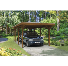 Einzelcarport SKAN HOLZ Spessart inkl. Pfostenanker 355 x 846 cm nussbaum