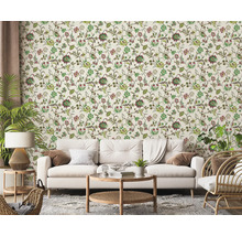 Vliestapete 47648 Heritage Blumen grün beige