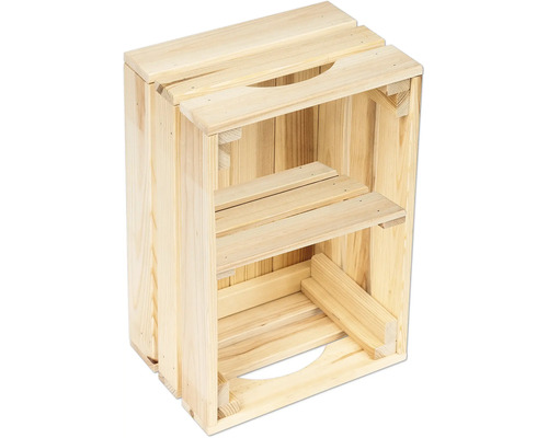 Holzkiste mit Regalboden für Lagerung und Organisation