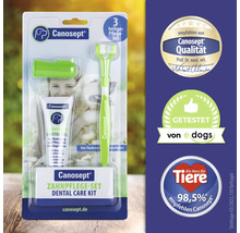 Canosept Zahnpflegeset für Hunde mit Zahnbürste, Fingerling und Gel