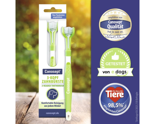 Canosept 3-Kopf Zahnbürste für Hunde