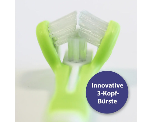 Zahnbürste mit innovativem 3-Kopf-Bürstenkopf