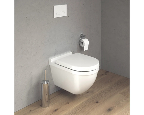 Wand-WC mit Toilettenpapierhalter, Betätigungsplatte und WC-Bürste