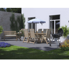 Gartenmöbelset GARDEN PLACE Alina 4-Sitzer 5 tlg. braun mit ausziehbarem Holztisch aus robuster Akazie, klappbar, inkl. Auflagen