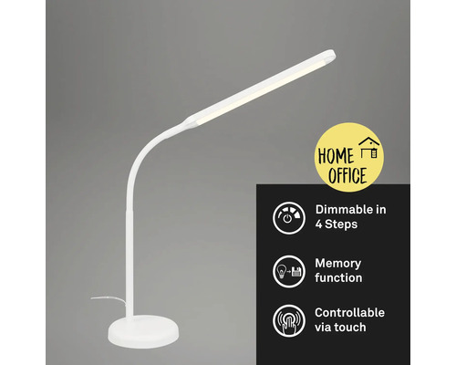 Weiße LED Schreibtischlampe mit Dimmfunktion und Touch-Steuerung für das Home Office