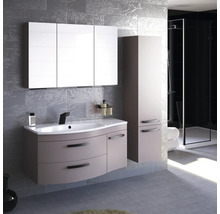 Modernes Badezimmerensemble mit Waschtischunterschrank, Spiegelschrank und Hochschrank