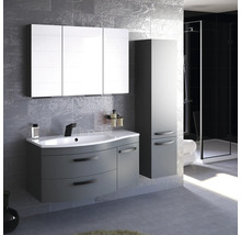 Hängehochschrank mit 1 Tür und Schublade Devo Vena 2.0 rechts BxHxT 35x150x33 cm classico stone grey Griff schwarz