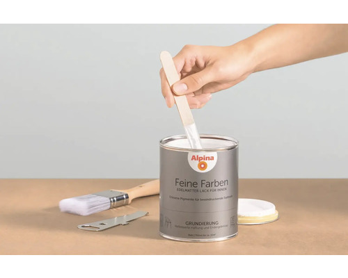 Alpina Feine Farben Lackdose mit Holzstab, Pinsel und Dosenöffner