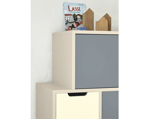 Regalsystem mit Fächern und Schubladen für Kinderzimmer