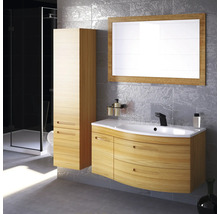 Hängehochschrank mit 1 Tür und Schublade Devo Vena 2.0 links BxHxT 35x150x33 cm kitami mountain Griff eingefräst