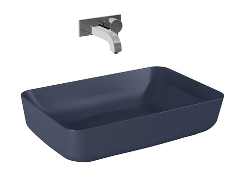 Rechteckiges Aufsatzwaschbecken mit Armatur