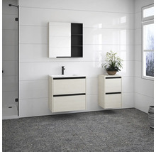 Badezimmer mit Waschtisch, Spiegelschrank und Unterschrank