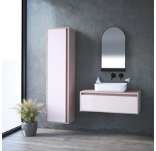 Hängehochschrank mit 1 Tür Devo Cristal 2.0 links BxHxT 40x160x35 cm antique rose/rosa pesca glass