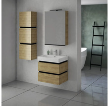 Hängeschrank mit 3 Türen Devo Viva 2.0 links BxHxT 40x127x26 cm natural hickory