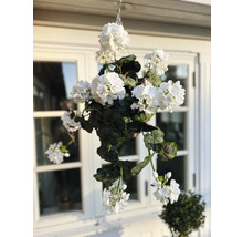 Kunstblume Geranium Metall Kunststoff 40 cm weiß