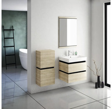 Waschtischunterschrank mit 2 Schubladen Devo Viva 2.0 BxHxT 59x51x44 cm oak halifax white