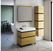 Hängehochschrank mit 4 Türen und 3 Schubladen Devo Viva 2.0 rechts BxHxT 40x170x35 cm natural hickory