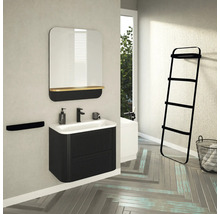 Waschtischunterschrank Devo Gloria 2.0 70x50x42 cm perfect touch black geriffelt