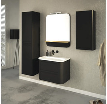 Hängehochschrank mit 2 Türen Devo Gloria 2.0 links BxHxT 40x172x33 cm perfect touch black glatt