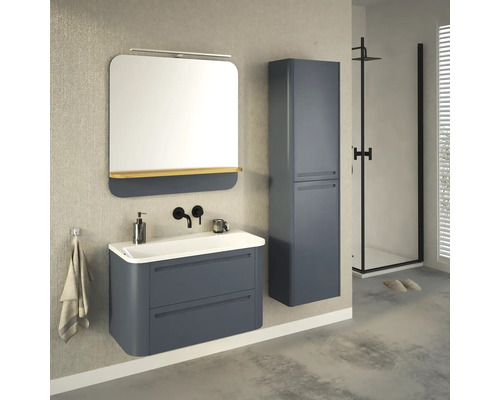 Modernes Badezimmer-Set mit Waschbeckenunterschrank, Spiegelschrank und Hochschrank