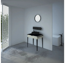 Waschtischunterschrank mit 2 Schubladen Devo Lotos BxHxT 70 x 76 cm x 53 cm Frontfarbe structure avola cremeweiß
