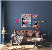 Glasbild Graffiti Beautiful Life 30x30 cm