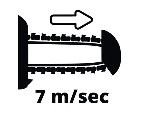 Symbol für Messergeschwindigkeit von 7 Meter pro Sekunde