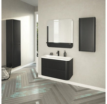 Hängehochschrank mit 2 Türen und Wäschekorb Devo Gloria 2.0 rechts BxHxT 40x172x33 cm perfect touch black geriffelt