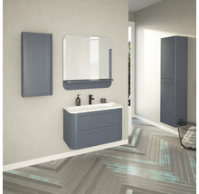 Badspiegel mit Ablage Devo Gloria 2.0 86x86x14 cm Parisian Blue geriffelt GL2-LUPL86-2-F103