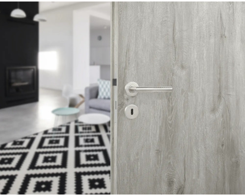 Holztür mit Türgriff in einem modernen Wohnraum