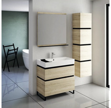 Waschtischunterschrank mit 2 Schubladen Devo Viva 2.0 BxHxT 97x66x44 cm oak halifax white