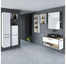 Waschtischunterschrank mit 1 Schublade und Fach Devo Sonus 2.0 BxHxT 97x52x45 cm arctic white hochglanz/natural bardolino oak