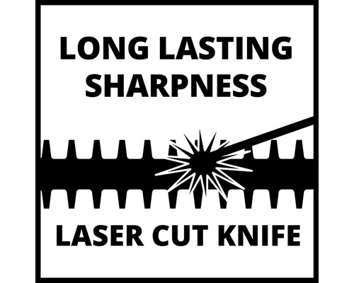 Symbol für langanhaltende Schärfe des Laserschnittmessers