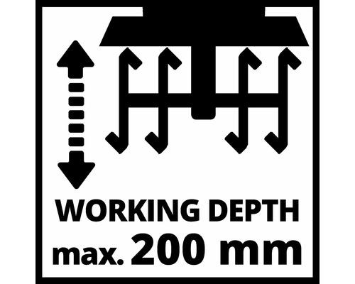 Arbeitstiefen-Symbol: maximale Arbeitstiefe 200 Millimeter