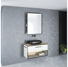 Modernes Badezimmer-Set mit Waschbecken, Unterschrank und Spiegelschrank