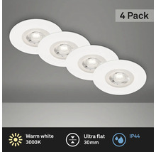 Viererpackung weiße LED Einbaustrahler für den Innenbereich