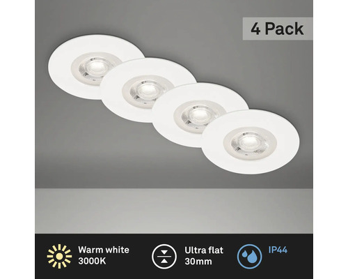 Viererpackung weiße LED Einbaustrahler für den Innenbereich