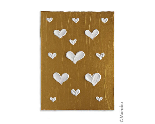 Dekorative Leinwand mit weißen Herzmotiven auf Leinwand