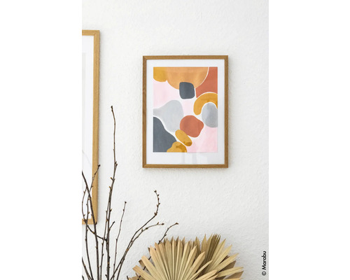 Gerahmtes abstraktes Kunstwerk mit geometrischen Formen